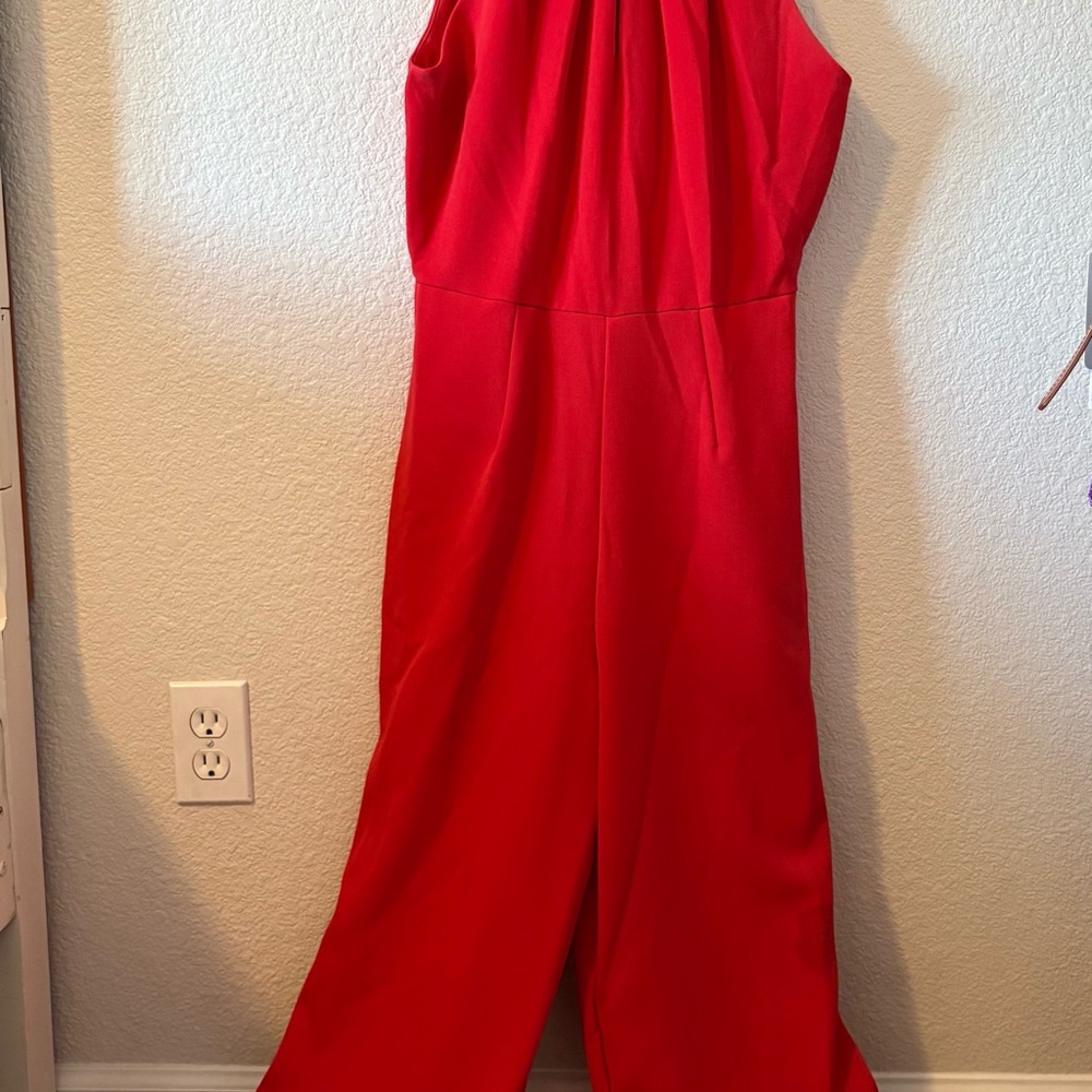 Donna Ricco Vibrant Red Jumpsuit